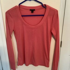 Ann Taylor ribbed scooped neck top, small petite